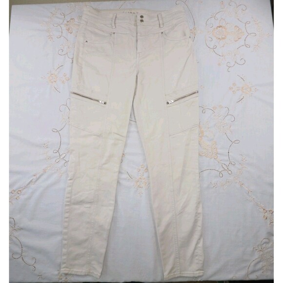 WHBM Skinny Cargo‎ Pants Women’s Phone Pockets Light Cream ($129) - Picture 2 of 15